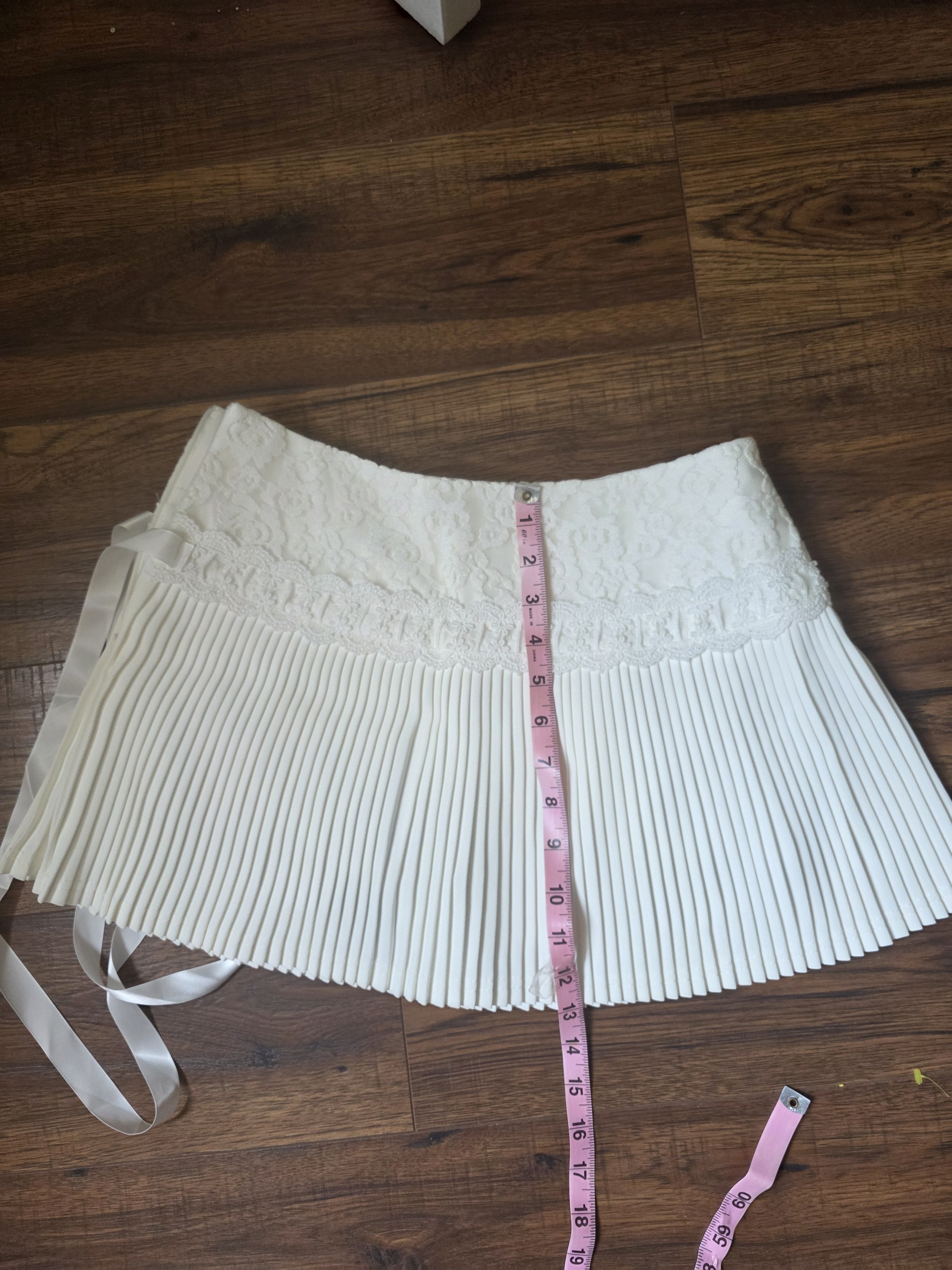 Maia White Skirt Pleated Mini-The Bunnies Store — image 4 of 4